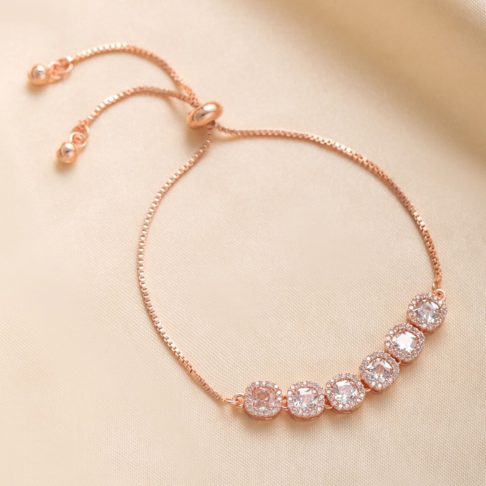 Luxe Cubic Zirconia Pave Pull Dainty Bracelet